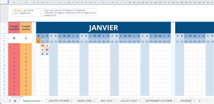 Comment faire un calendrier sur Excel 2020 ?