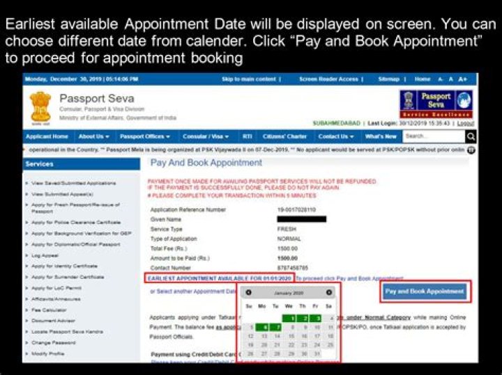 How can I book appointment in Passport Seva Kendra?