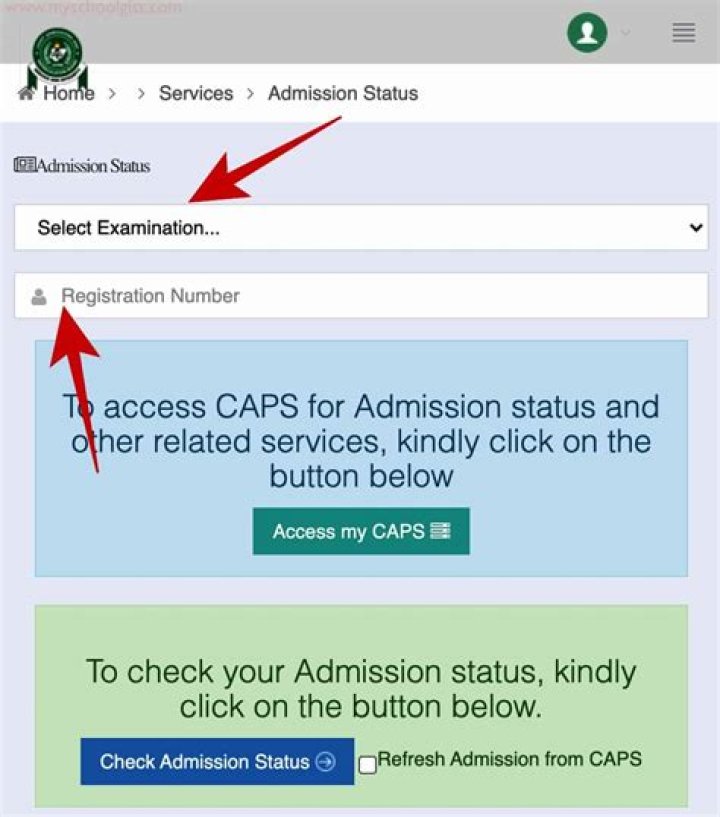 How can I check my admission status in Kadpoly?