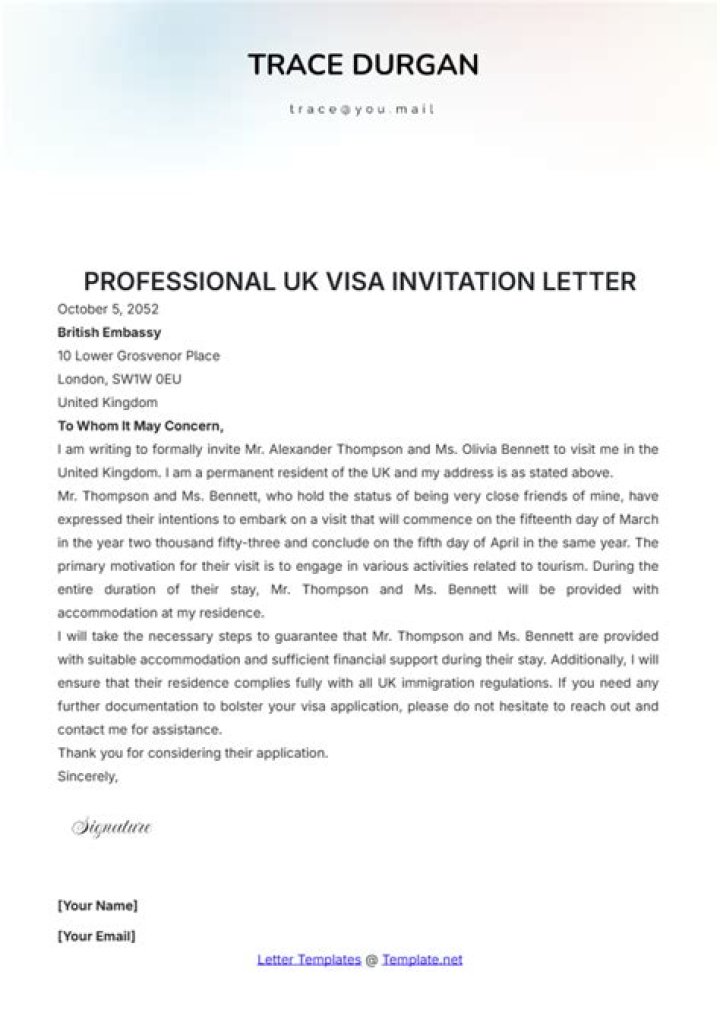 How can I get invitation letter from UK?
