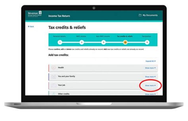 How do I claim tax back on revenue app?