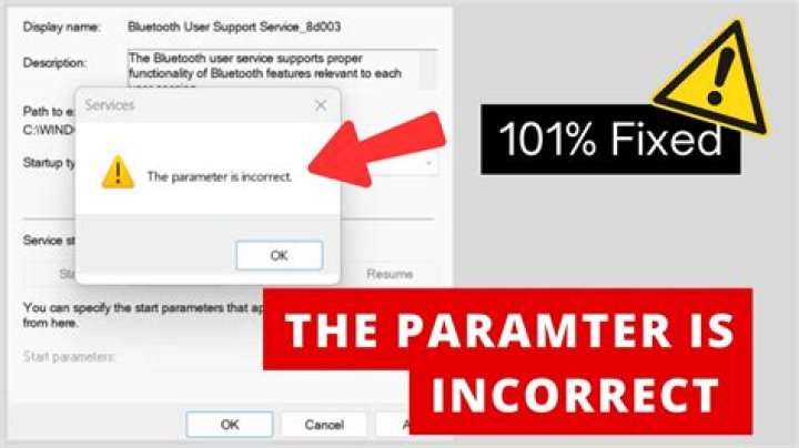 How do I fix incorrect parameters in Windows 10?
