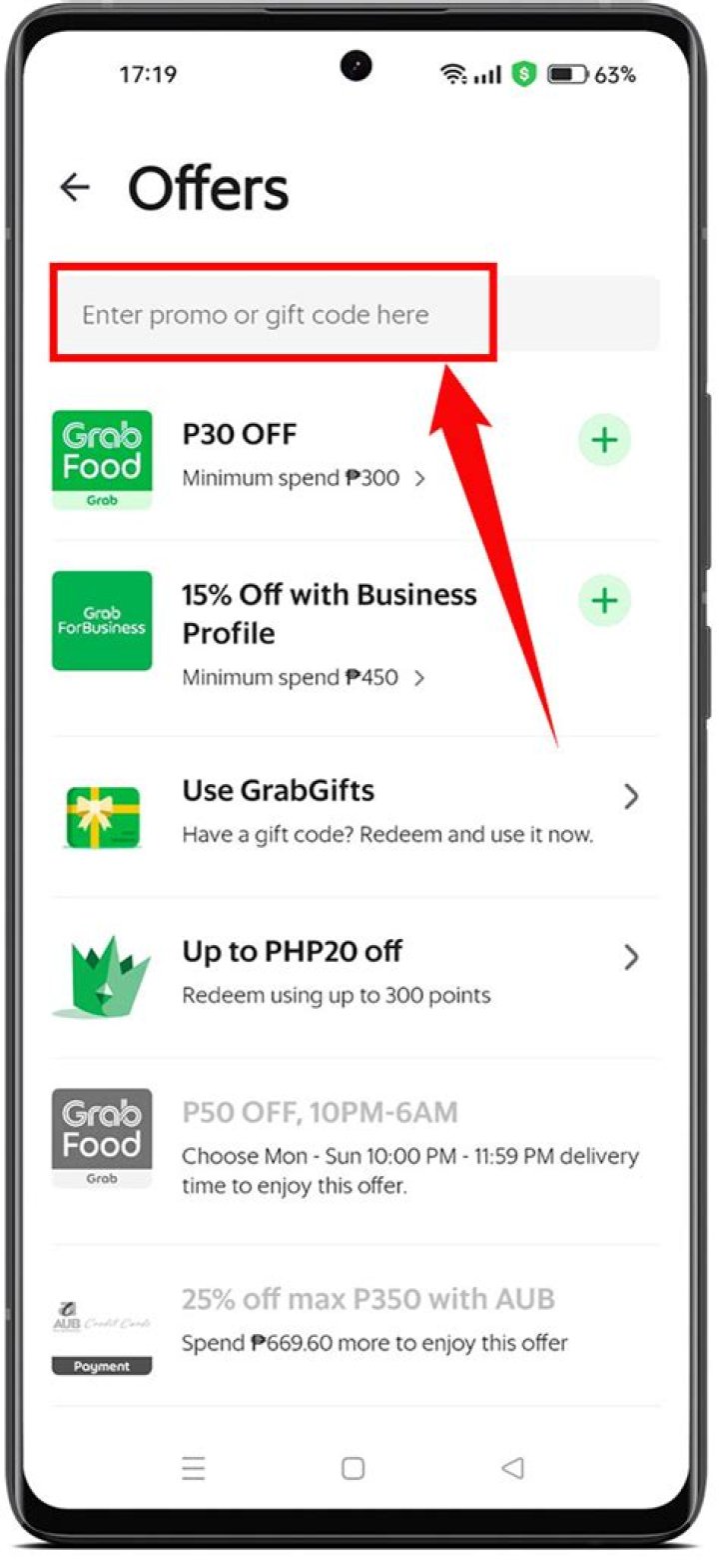 How do I put my voucher in grab?
