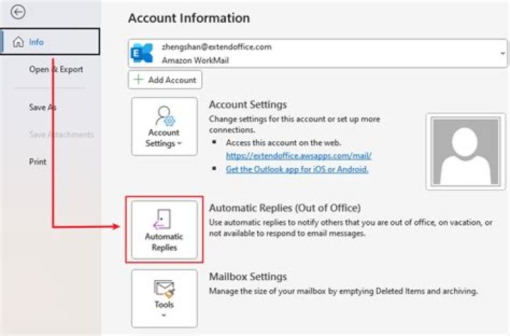 How do I set up an automatic reply in Outlook on my IPAD?