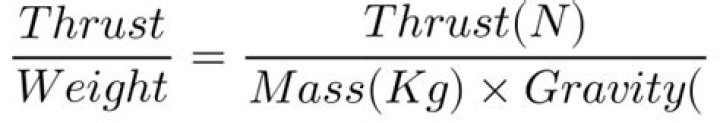 How do you calculate thrust to weight ratio in KSP?