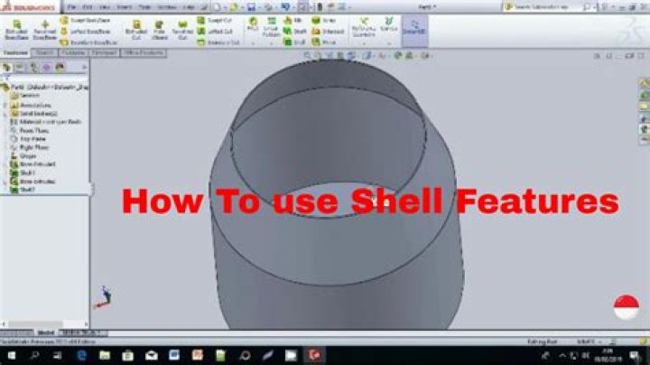 How do you create a shell in SolidWorks?
