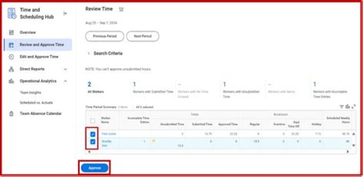How do you submit time on workday?