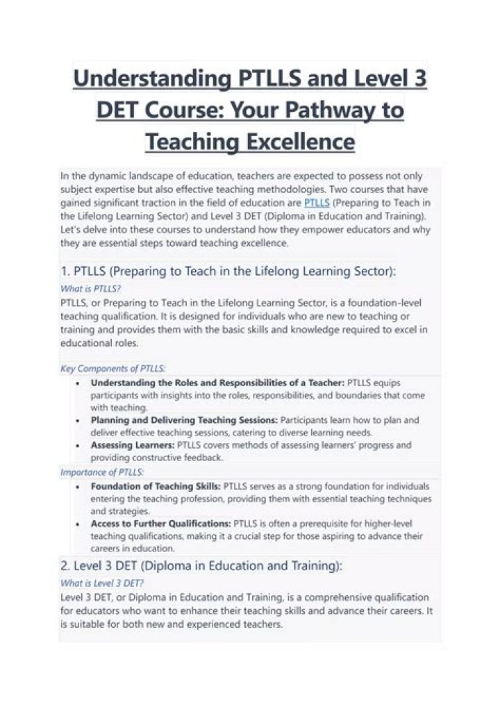 How long is Ptlls course?
