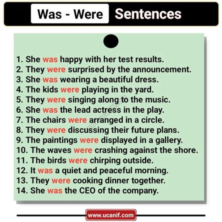 Is are was were sentences?