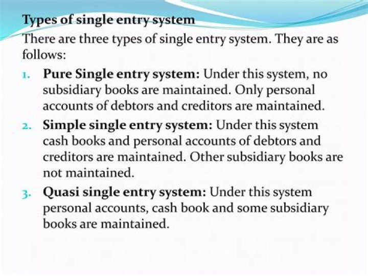 What are the objectives of single entry system?