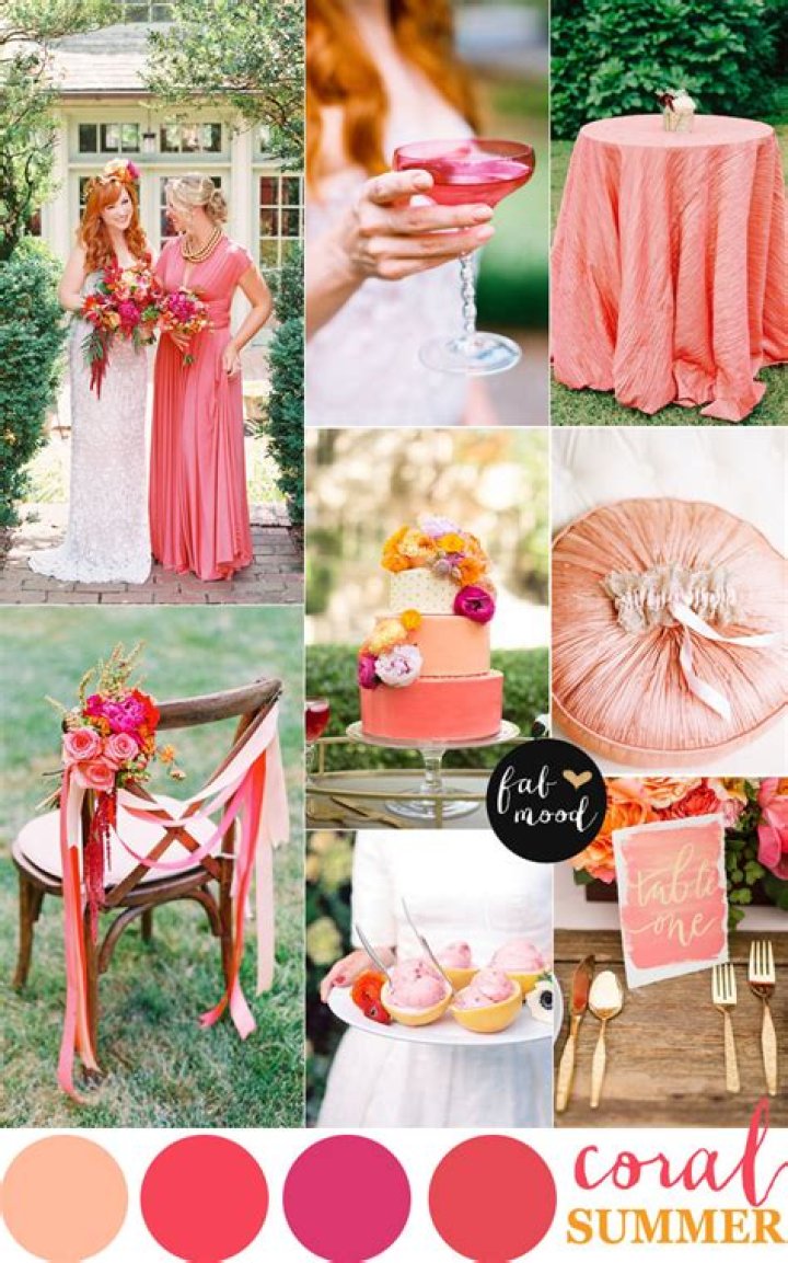 What color goes good with coral for a wedding?