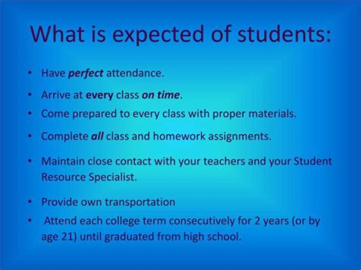 What is expected of a student?