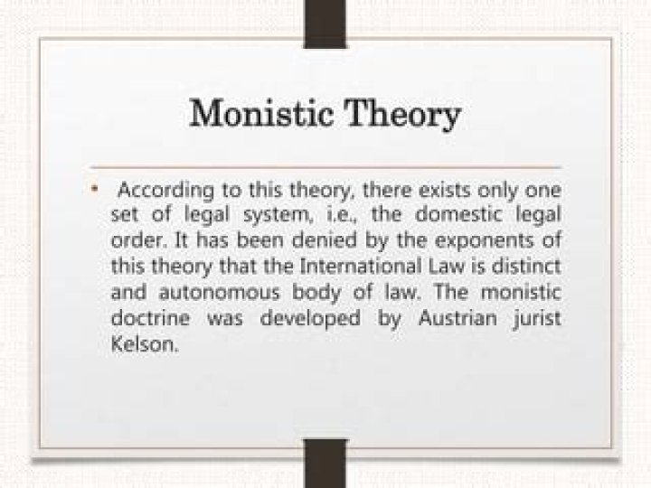 What is the monistic theory in philosophy?
