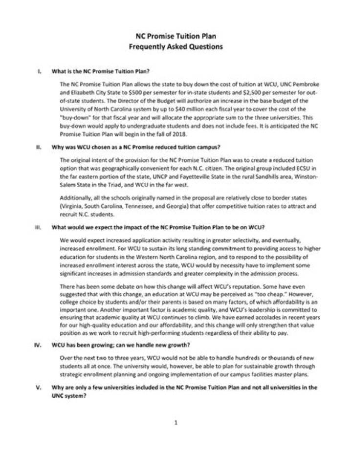 What is the NC promise tuition plan?