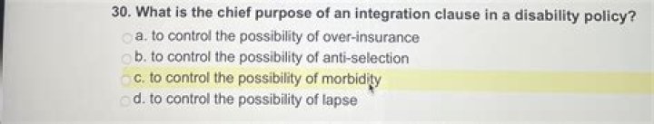 What is the purpose of an integration clause in a disability policy?