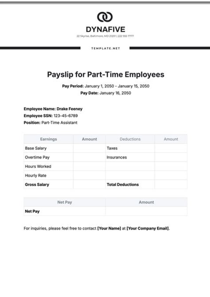 What is working time directive on payslip?
