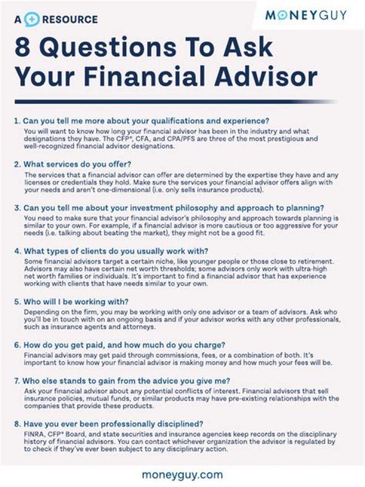 What questions should I ask my financial advisor when retiring?