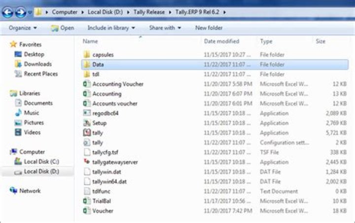 Where is tally data located?