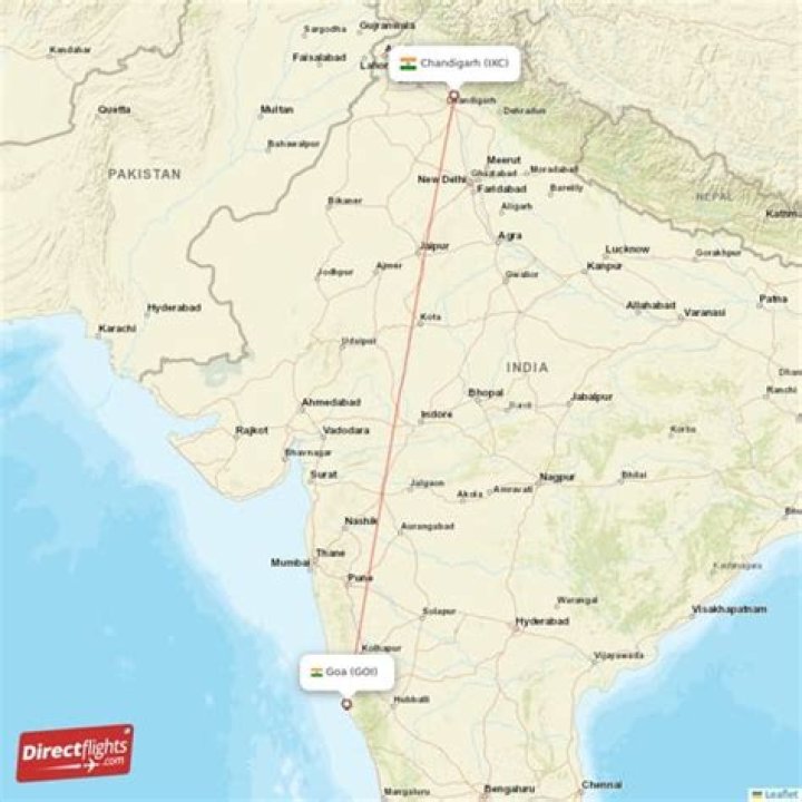 Which cities have direct flight from Chandigarh?