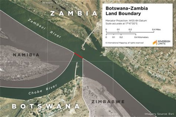 Which river is shared by Angola Botswana and Namibia?