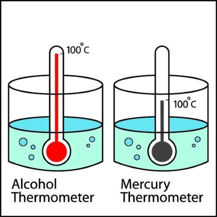 Which thermometer uses mercury and alcohol?