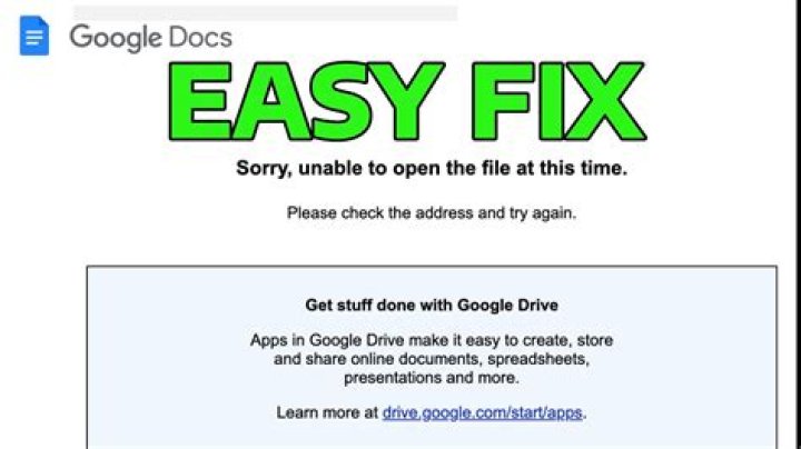 Why does my Google Docs keep saying unable to load file?