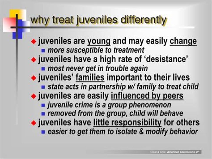 Why is it important to treat juveniles differently than adults?